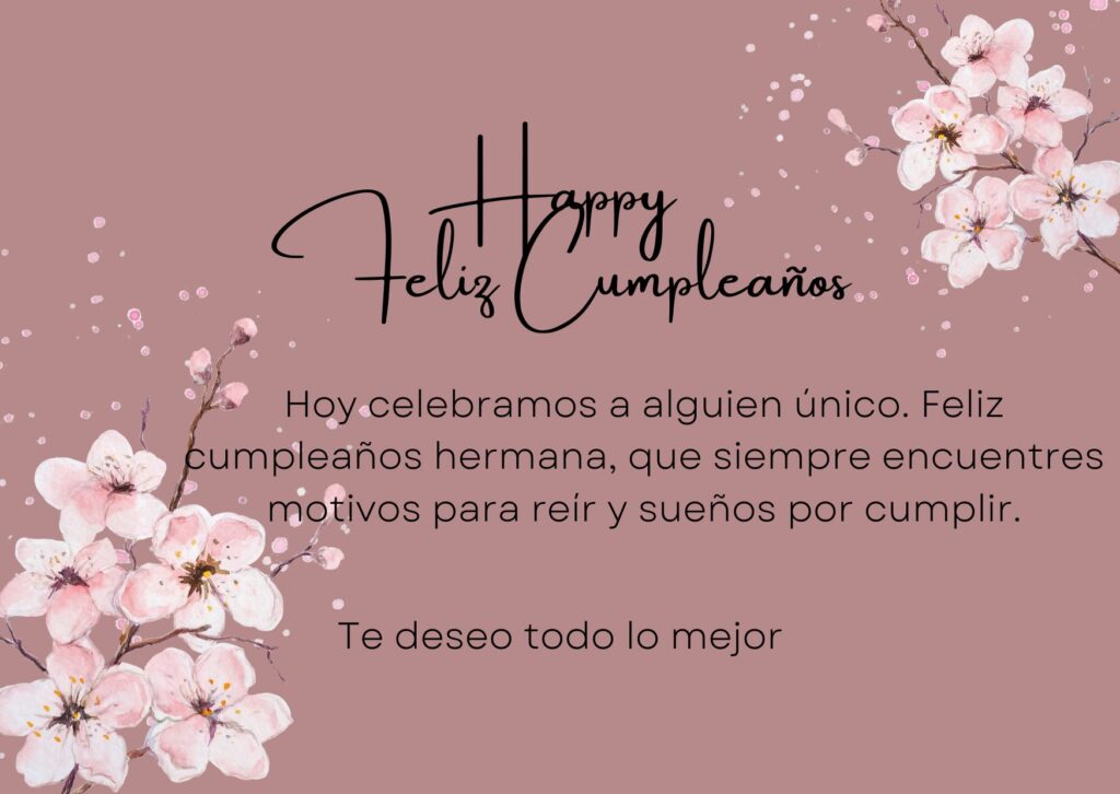 feliz cumpleaños hermana