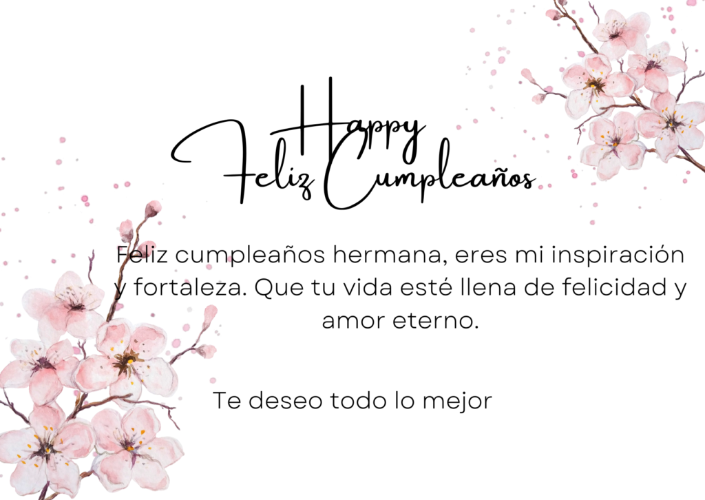 feliz cumpleaños hermana