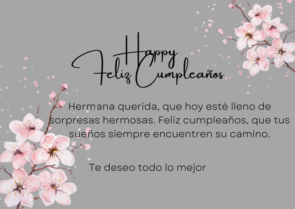 feliz cumpleaños hermana