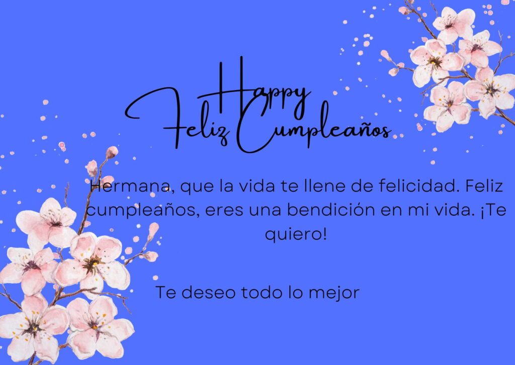 feliz cumpleaños hermana