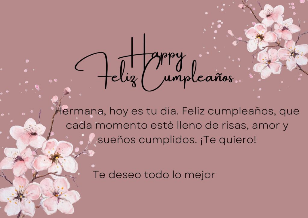 feliz cumpleaños hermana