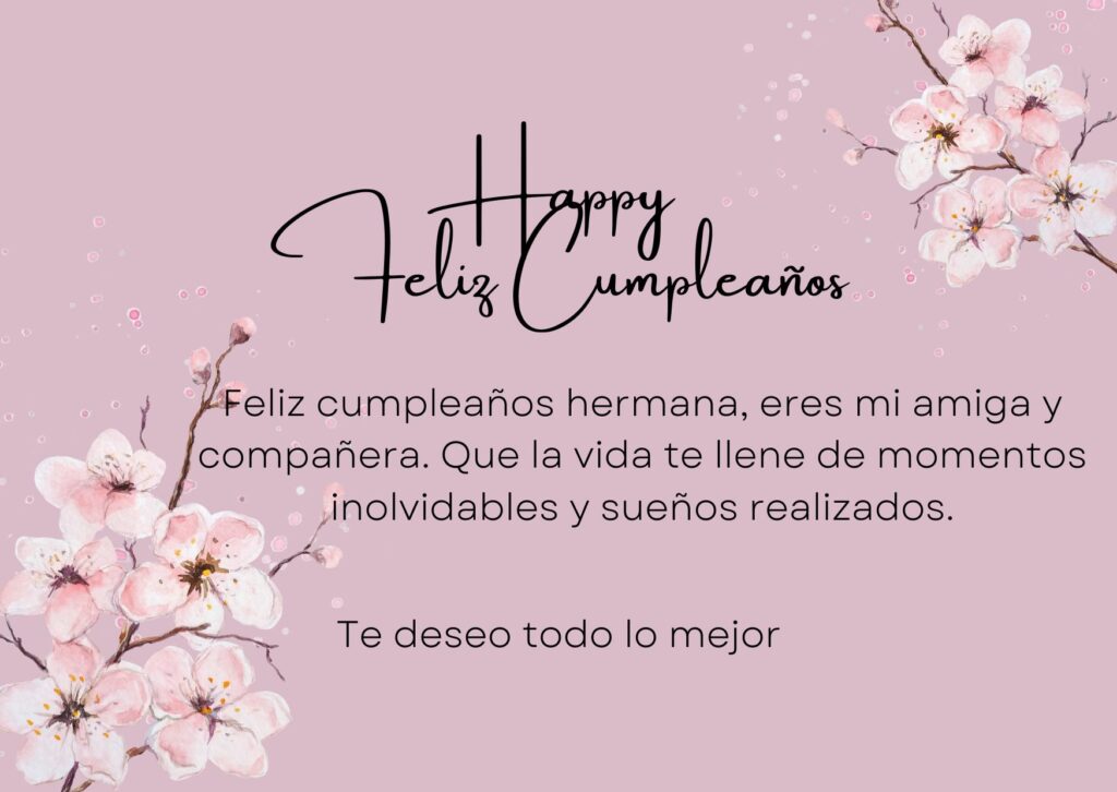 feliz cumpleaños hermana