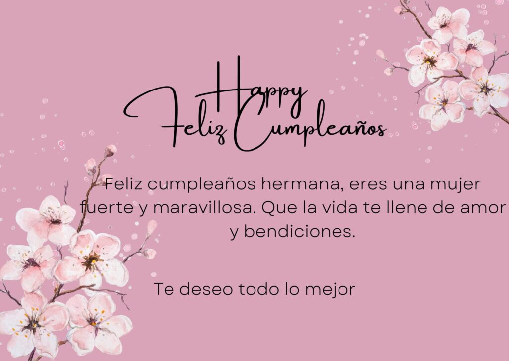 feliz cumpleaños hermana